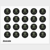 Grappig monster van Frankenstein probeert het gewo Ronde Sticker (Vel)