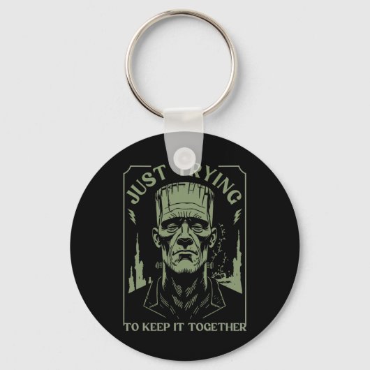 Grappig monster van Frankenstein probeert het gewo Sleutelhanger (Voorkant)