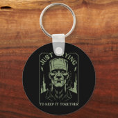 Grappig monster van Frankenstein probeert het gewo Sleutelhanger (Voorkant)