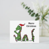 Grappig monster van Loch Ness tijdens kerstmis Feestdagenkaart (Staand voorkant)