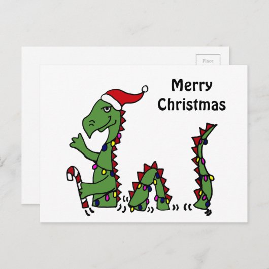 Grappig monster van Loch Ness tijdens kerstmis Feestdagenkaart (Voorkant / Achterkant)