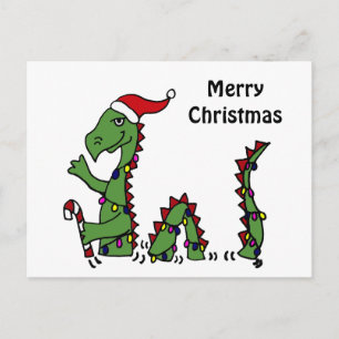 Grappig monster van Loch Ness tijdens kerstmis Feestdagenkaart