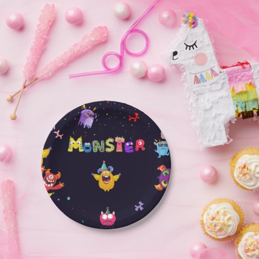 Grappig Monster Verjaardag Party Borden Papieren Bordje (Feest)