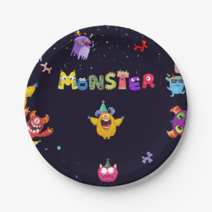 Grappig Monster Verjaardag Party Borden Papieren Bordje