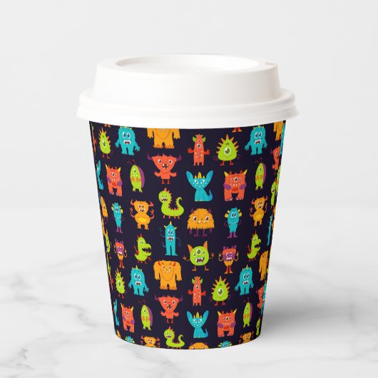 Grappig Monster Verjaardag Party Papieren Cups Papieren Bekers (Voorkant)