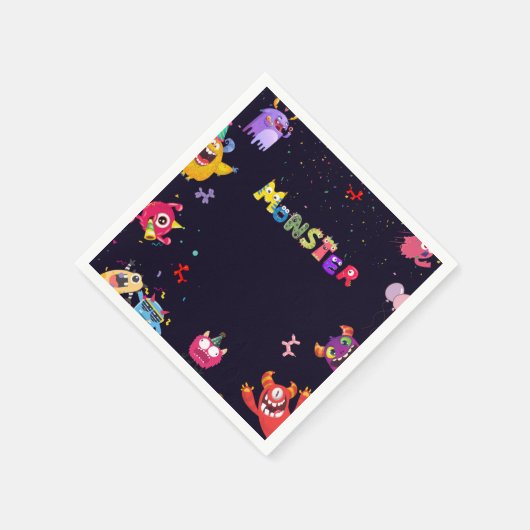 Grappig Monster Verjaardagsfeest servetten (Hoek)