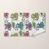 Grappig Monster Voetbal Kinderen Patroon Bad Handdoek (Handdoek)