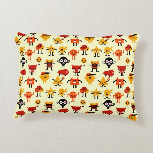 Grappig monsterpatroon accent kussen (Achterkant)
