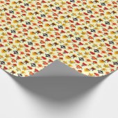 Grappig monsterpatroon cadeaupapier (Hoek)