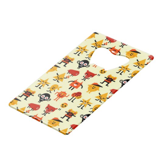 Grappig monsterpatroon creditkaart flessenopener (Achterkant Gekanteld)