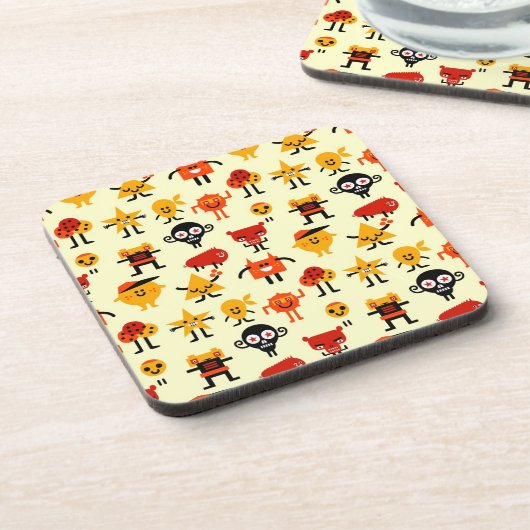 Grappig monsterpatroon drankjes onderzetter (Linkerzijde)
