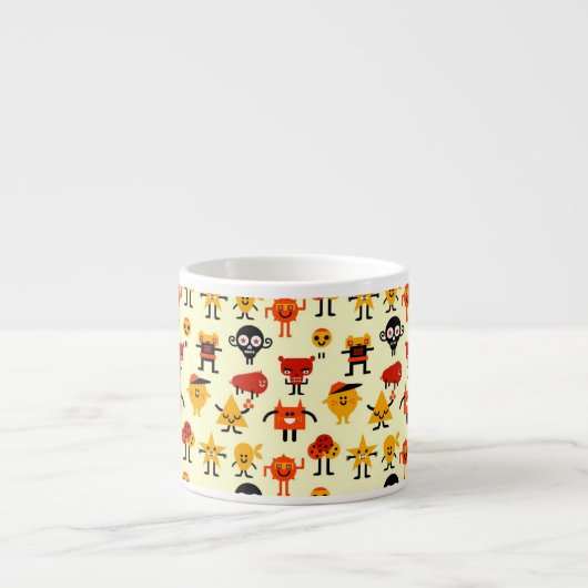 Grappig monsterpatroon espresso kop (Voorkant)