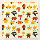 Grappig monsterpatroon glazen onderzetter (Voorkant)