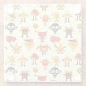 Grappig monsterpatroon glazen onderzetter (Achterkant)