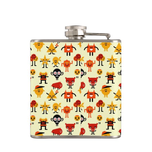 Grappig monsterpatroon heupfles (Achterkant)