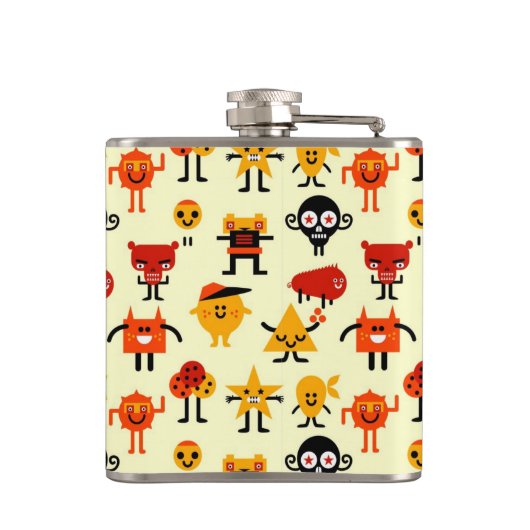 Grappig monsterpatroon heupfles (Achterkant)