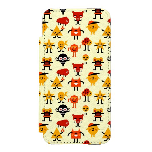 Grappig monsterpatroon incipio iPhone portemonnee hoesje (Voorkant Agenda)