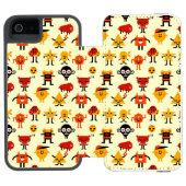 Grappig monsterpatroon incipio iPhone portemonnee hoesje (Agenda Open)