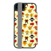 Grappig monsterpatroon incipio iPhone portemonnee hoesje (Agenda Achterkant)