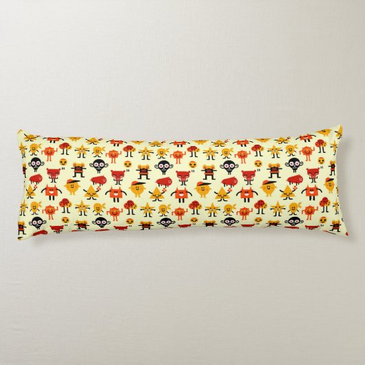 Grappig monsterpatroon lichaamskussen (Achterkant)