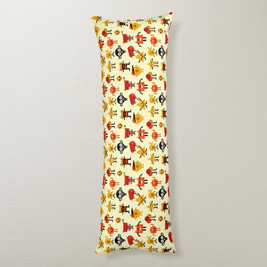 Grappig monsterpatroon lichaamskussen (Achterkant (Verticaal))