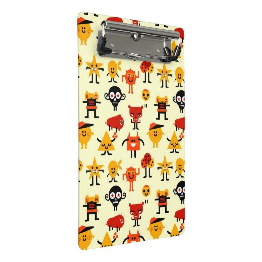Grappig monsterpatroon mini klembord (Schuin)