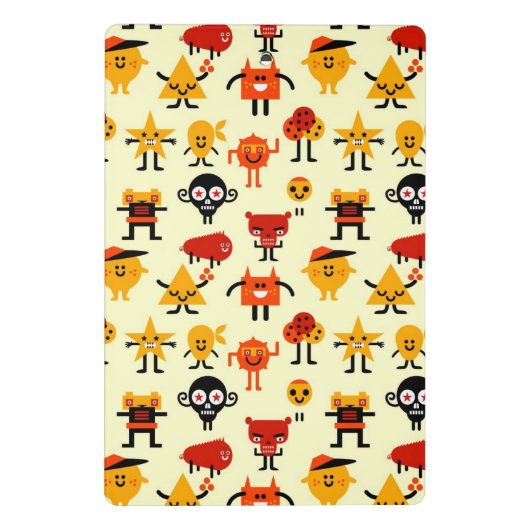 Grappig monsterpatroon mini klembord (Achterkant)