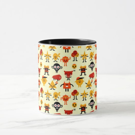 Grappig monsterpatroon mok (Midden)