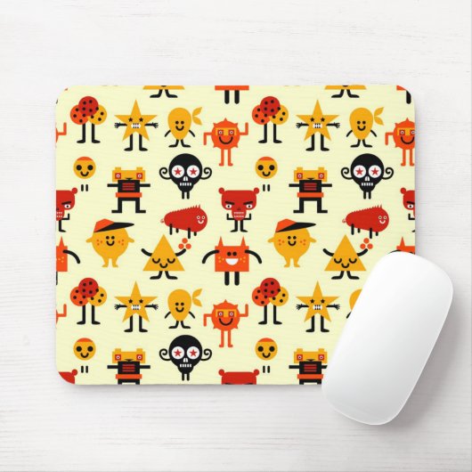 Grappig monsterpatroon muismat (Met muis)