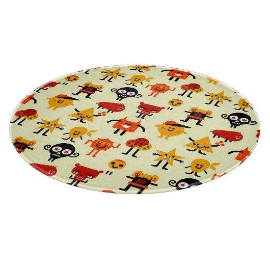 Grappig monsterpatroon snijplank (Hoek)