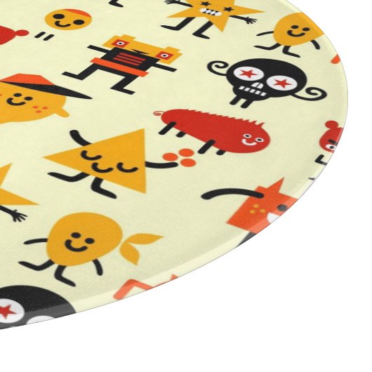 Grappig monsterpatroon snijplank (Hoek)