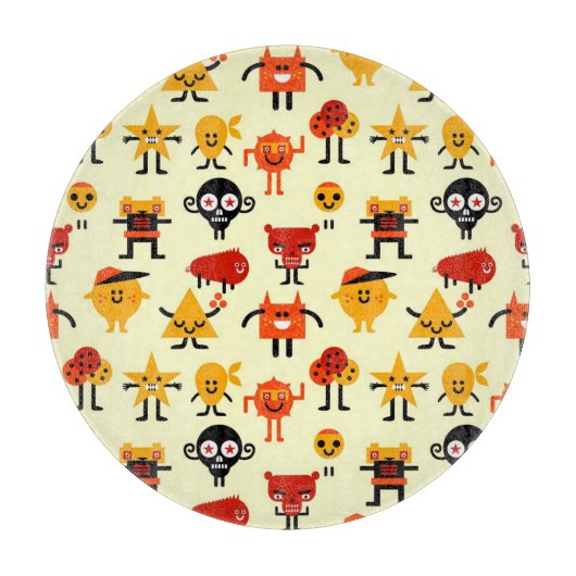 Grappig monsterpatroon snijplank (Voorkant)