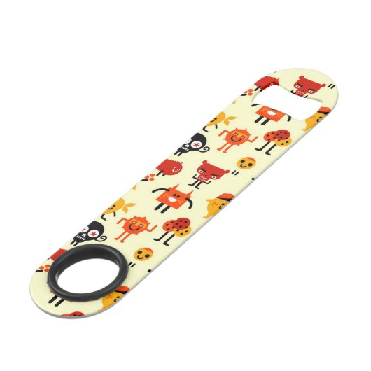 Grappig monsterpatroon speed flessenopener (Voorkant Gekanteld)