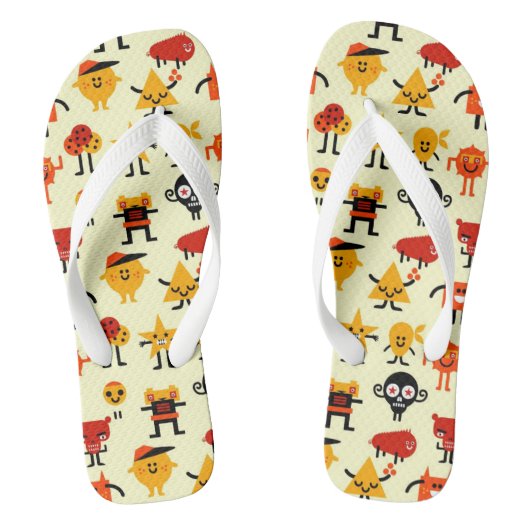 Grappig monsterpatroon teenslippers (Voetbed)