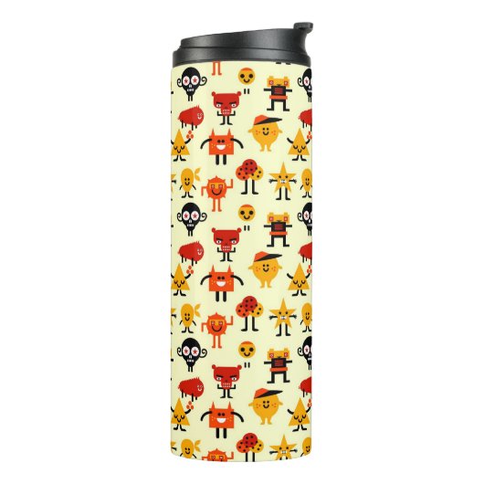 Grappig monsterpatroon thermosbeker (Gedraaid links)