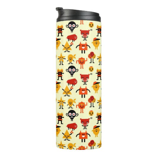 Grappig monsterpatroon thermosbeker (Geroteerd rechts)