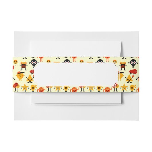 Grappig monsterpatroon uitnodigingen wikkel (Voorkant Voorbeeld)