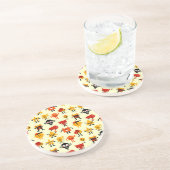 Grappig monsterpatroon zandsteen onderzetter (Zijkant)