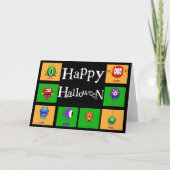 Grappig, Monsters, Halloween Kaart (Voorkant)