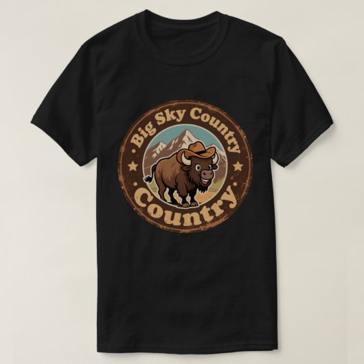 Grappig  Montana Bison Cowboy Pet T-shirt (Design voorkant)