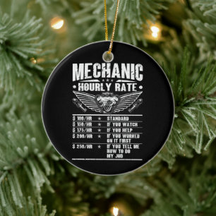 Grappig monteur uurtarief auto monteur arbeid keramisch ornament