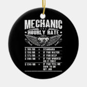 Grappig monteur uurtarief auto monteur arbeid keramisch ornament (Voorkant)