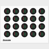 Grappig mooi stout links zonder toezicht kerstman ronde sticker (Vel)