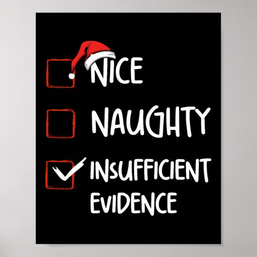 Grappig mooi stout onvoldoende bewijs kerst poster (Voorkant)