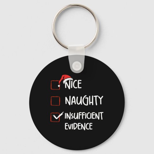 Grappig mooi stout onvoldoende bewijs kerst sleutelhanger (Voorkant)