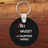 Grappig mooi stout onvoldoende bewijs kerst sleutelhanger (Voorkant)