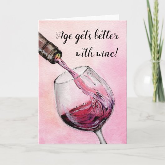 Grappig Mooie Waterverf Schilderij Verjaardag Kaar Kaart (Voorkant)