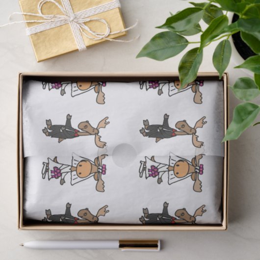 Grappig Moose Trouwpapier Tissuepapier (Geschenk)