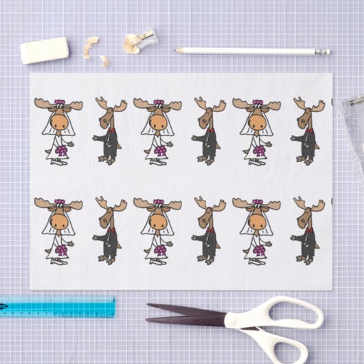 Grappig Moose Trouwpapier Tissuepapier (Craft)