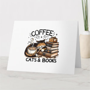 Grappig Moppig Koffie Katten Boeken Liefhebber Cad Kaart